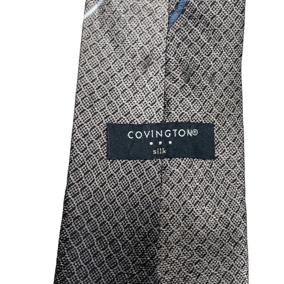 Covington Men's Brown Abstract Classic Silk Necktie  This is a wholesale item. T - Picture 4 of 7